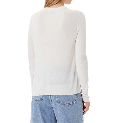 Maglia Donna a girocollo, con bordi a costine e fit slim